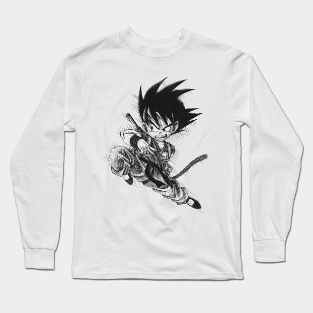 Kid Goku Long Sleeve T-Shirt by MahdiaAhseen58